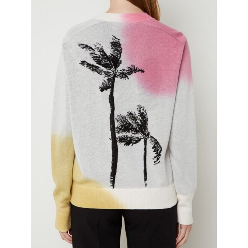 Zadig and Voltaire Montana Cosmo Palm Tree Tie Die Crewneck Sweater Medium